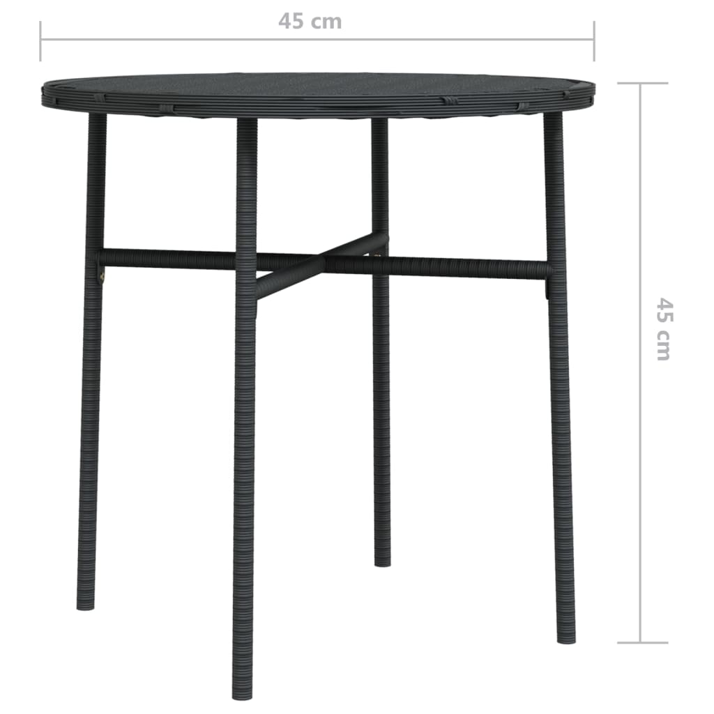 Tea Table Black 17.7" Poly Rattan