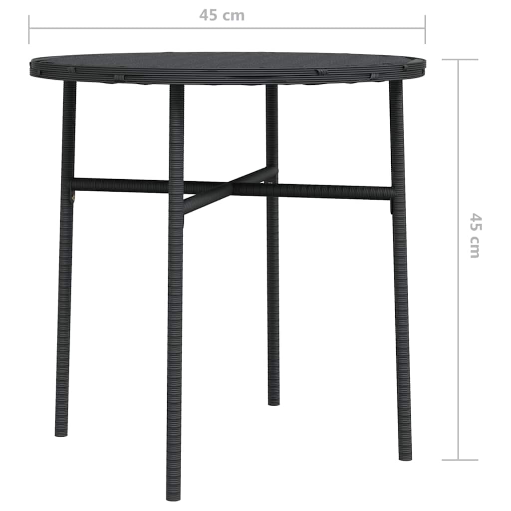 Tea Table | Black | PE rattan, powder-coated steel, PP board | Medium