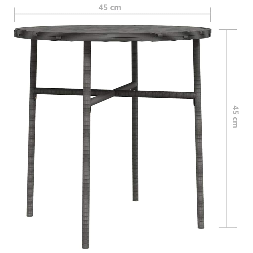 Tea Table | Grey | PE Rattan, Powder-Coated Steel, PP Board | 45 cm wide