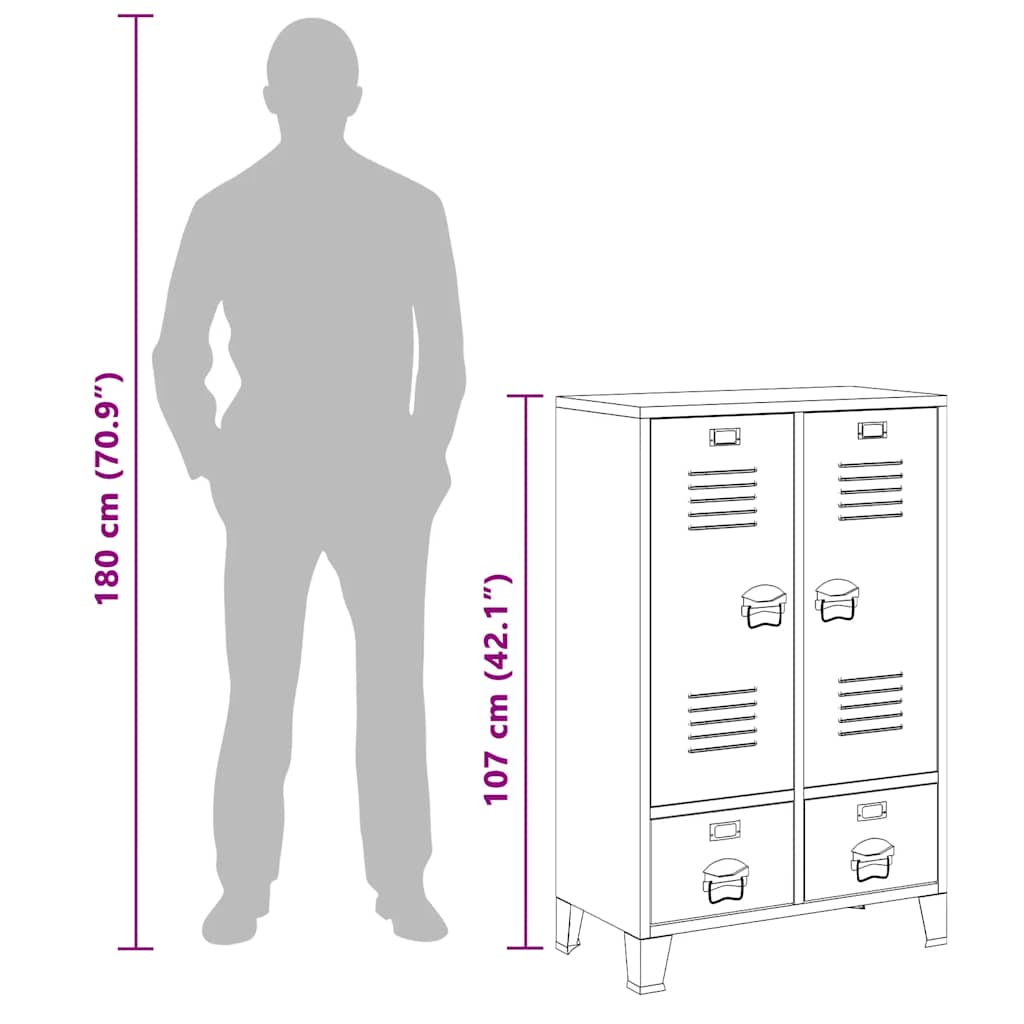 Industrial Wardrobe Anthracite 26.4"x13.8"x42.1" Steel