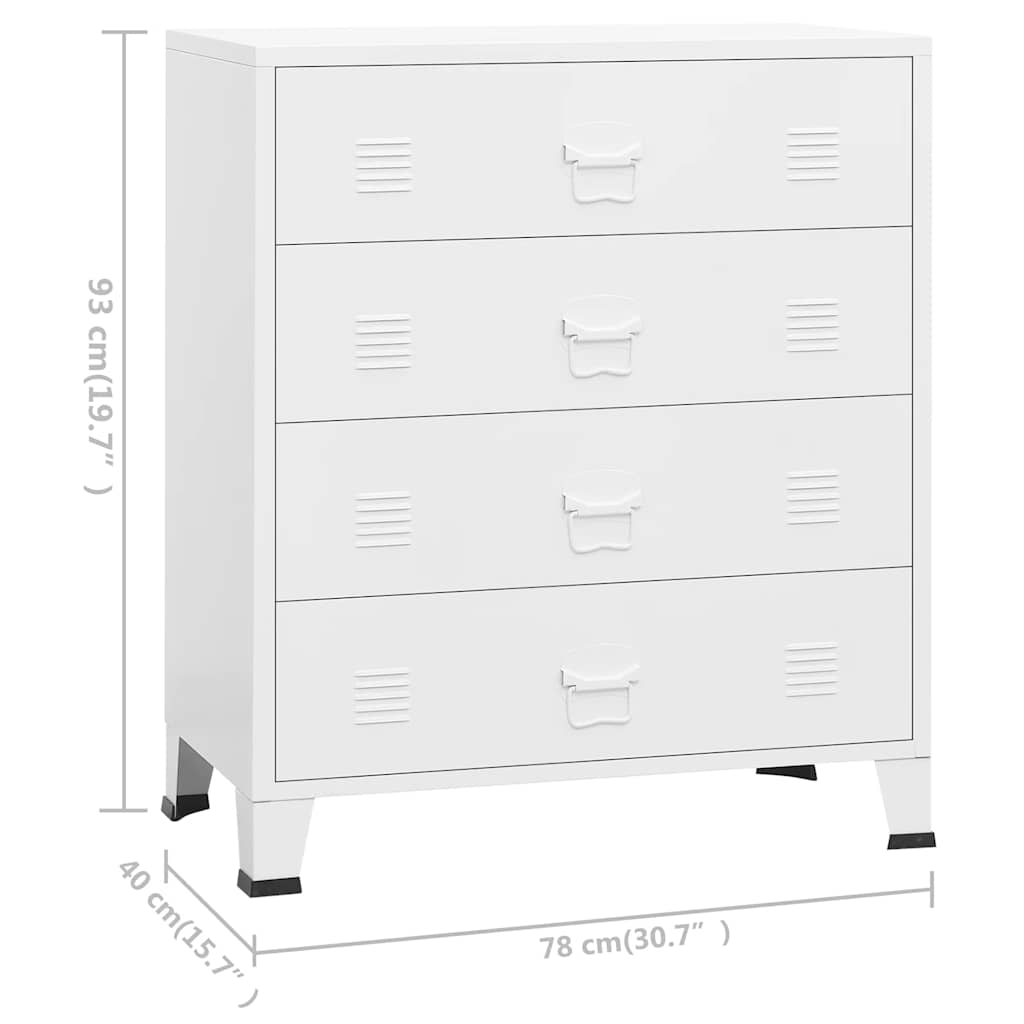 Drawer Cabinet | White | Metal | Medium | Drawer Cabinet | Rectangular