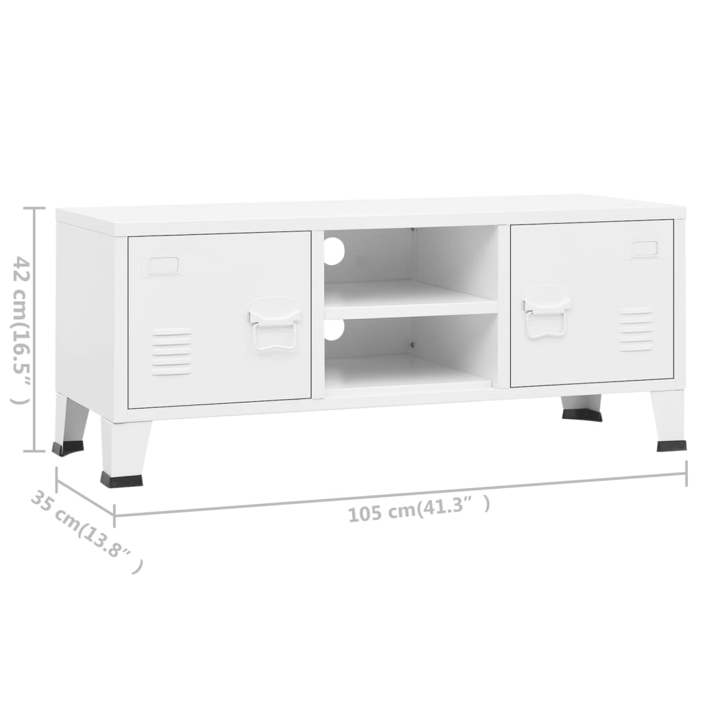 TV Cabinet White Metal