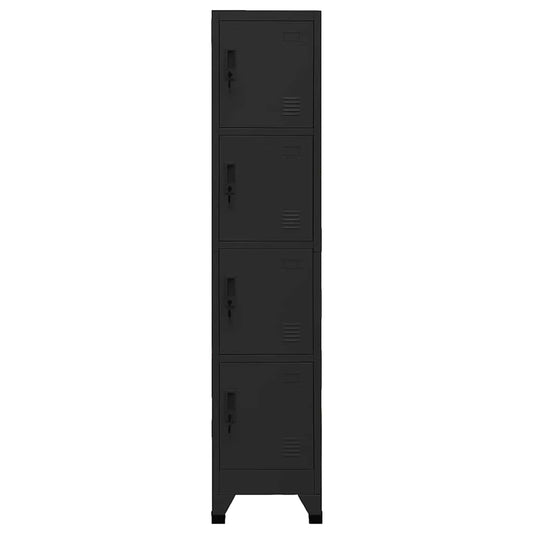Locker Cabinet Black 38x45x180 cm Steel