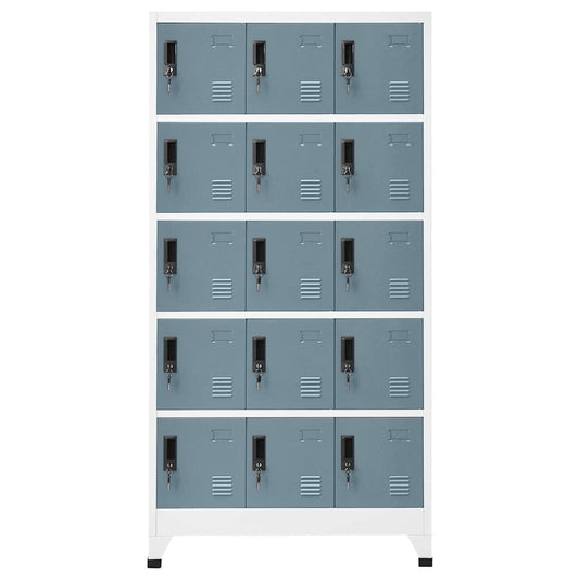 Locker Cabinet | Light grey and dark grey | Steel | Large