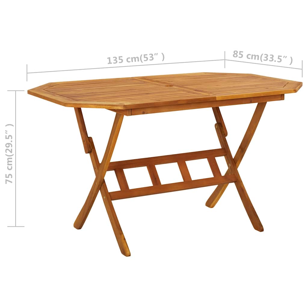 Dining Set | Natural Wood | Solid Acacia Wood | 5 Piece Set | Foldable