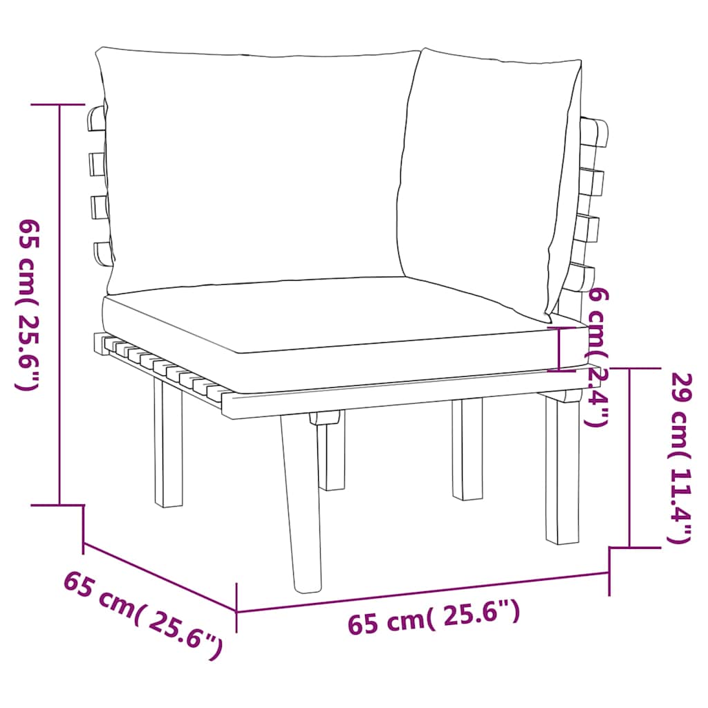 9 Piece Patio Lounge Set with Cushions Solid Acacia Wood