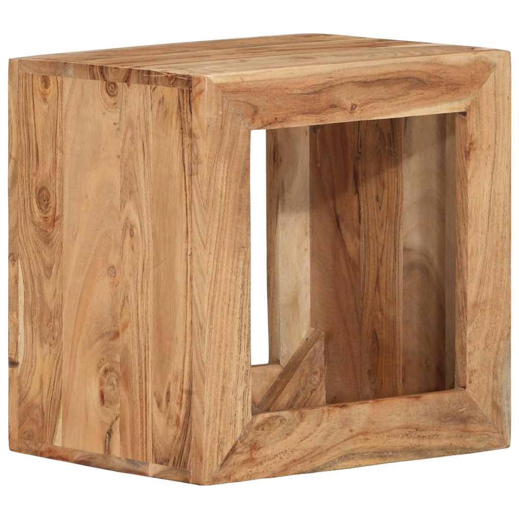 Stool | Natural Wood | Solid Acacia Wood | Medium | Stool | Square
