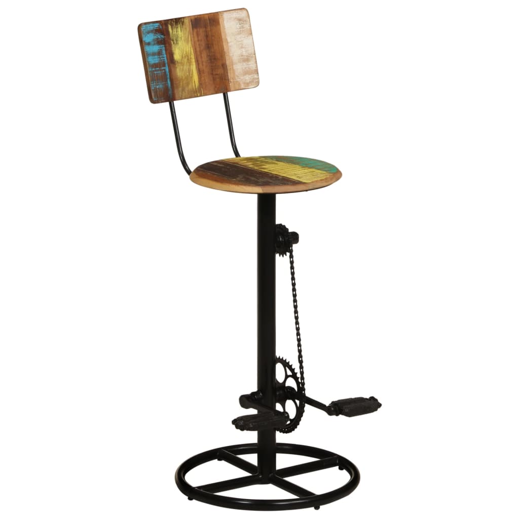 Bar Stool | Set of 2 | Multicolour | Solid reclaimed wood, iron