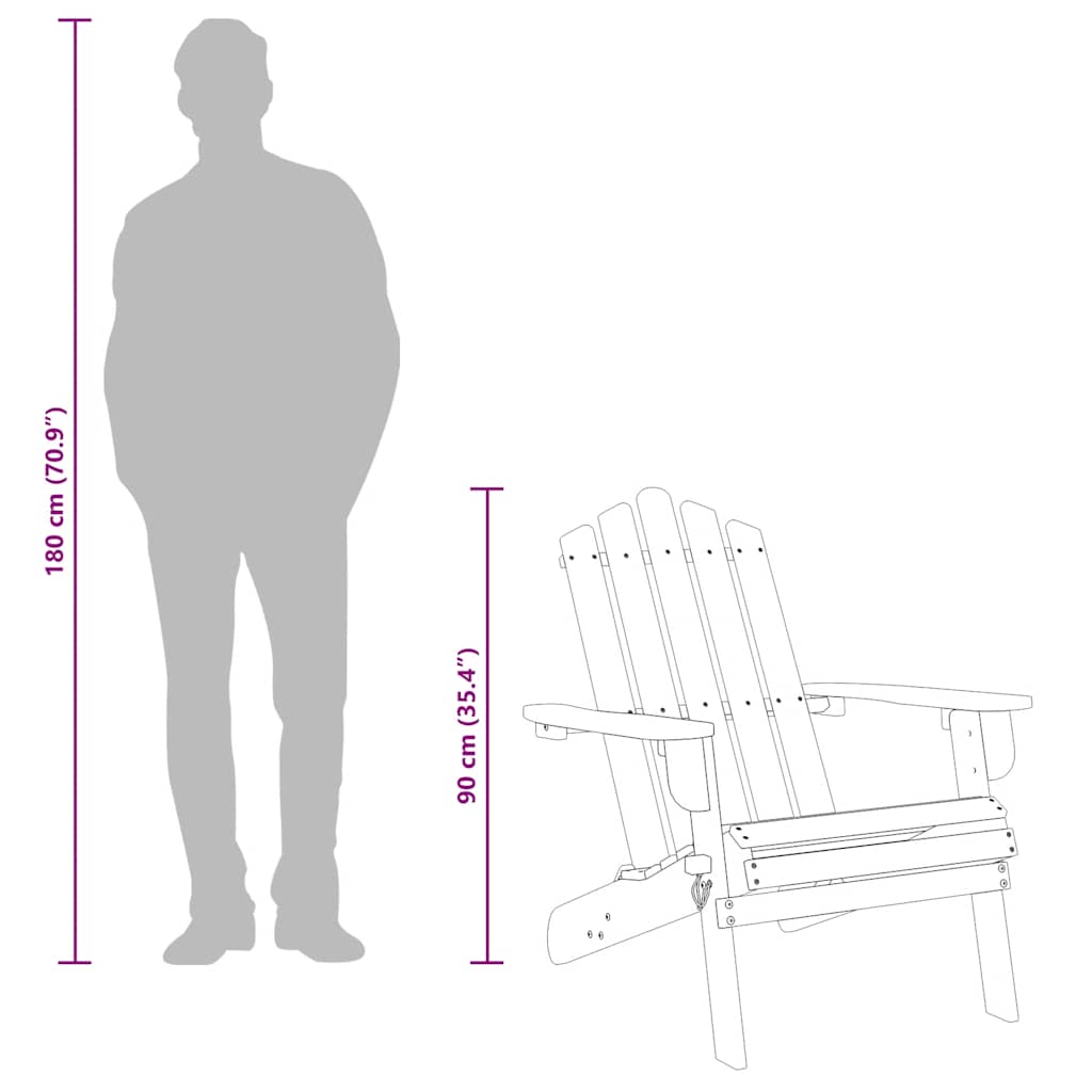 Garden Chair | Natural wood | Solid Acacia wood | Standard | Foldable
