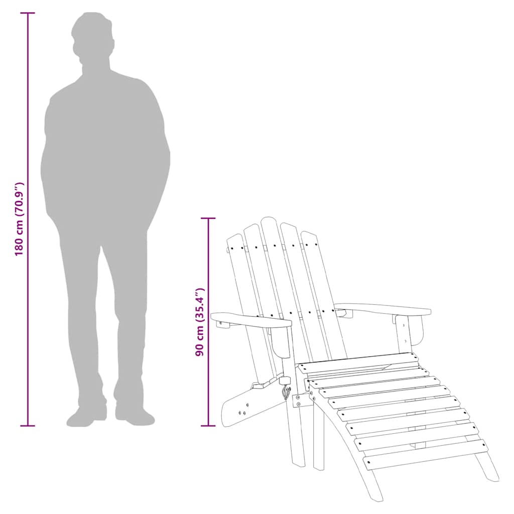 Garden Chair | Natural wood | Solid Acacia wood | Standard | Foldable