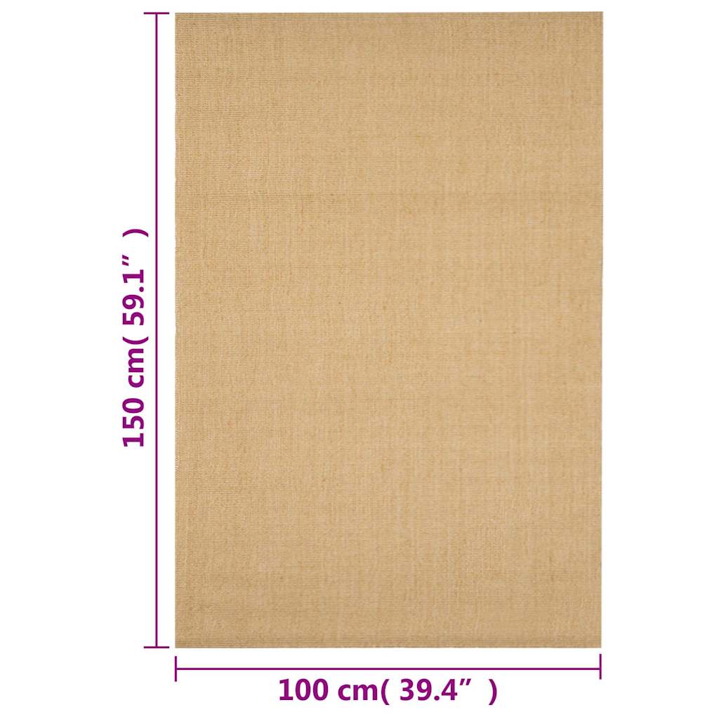 Rug Natural Sisal 100x150 cm