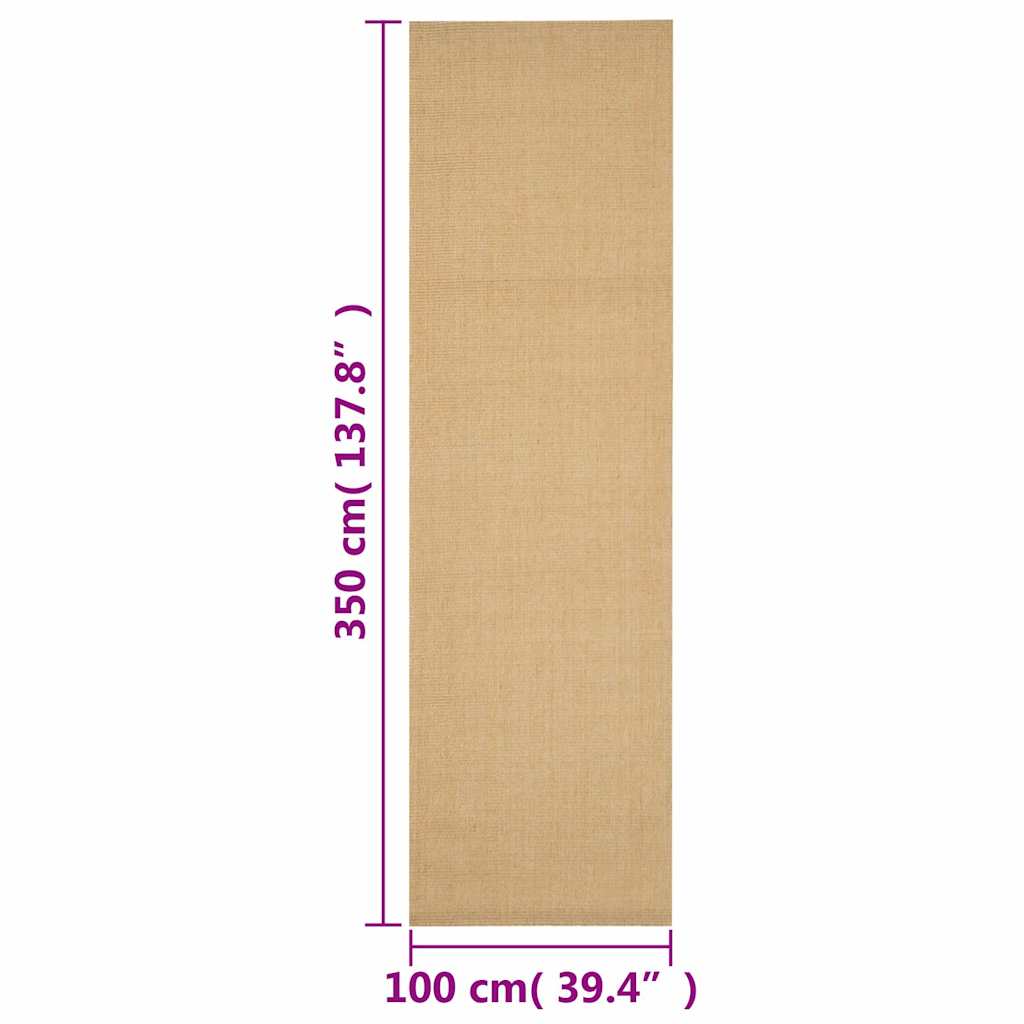 Rug Natural Sisal 100x350 cm