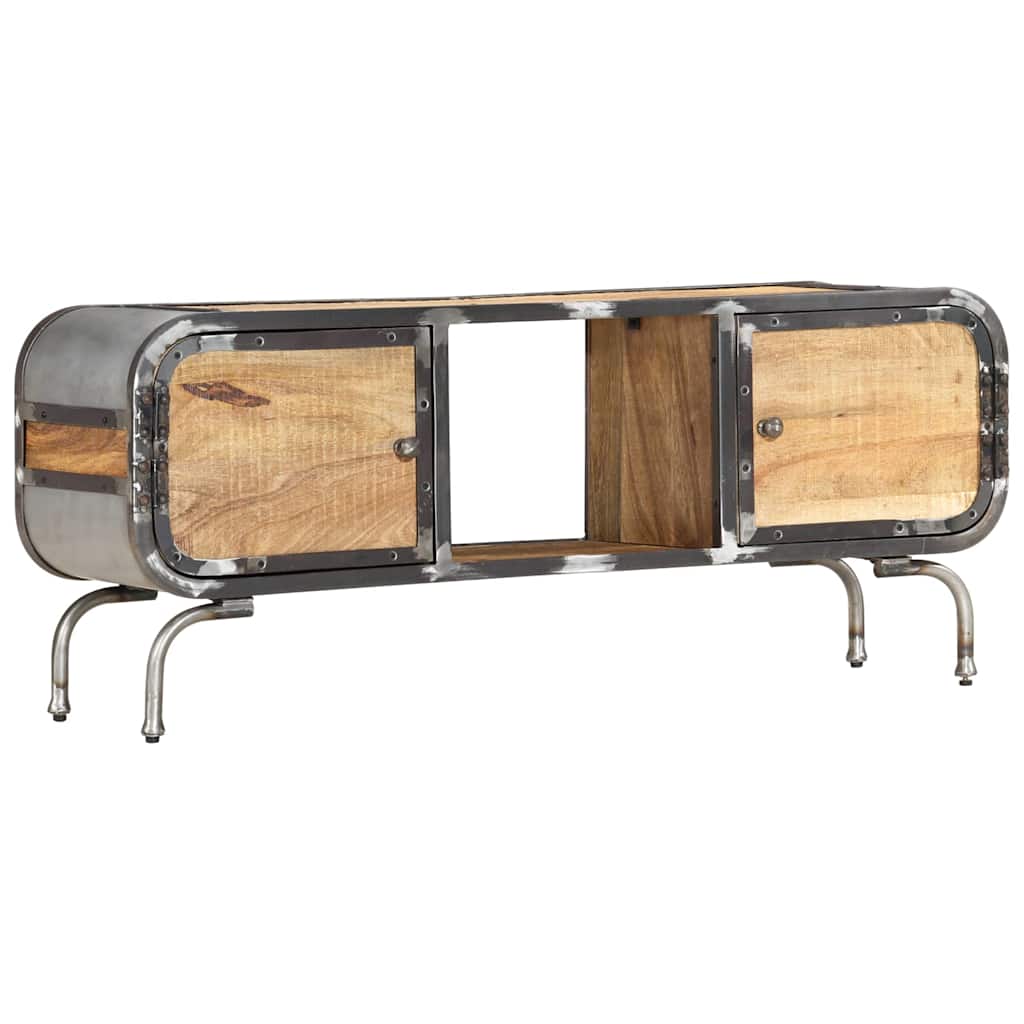 TV Cabinet | Natural wood with black frame | Solid mango wood, iron