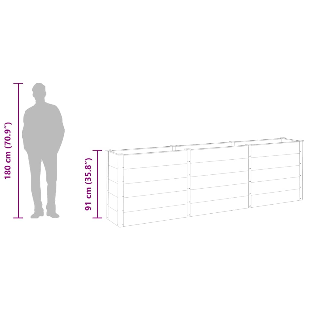 Garden Raised Bed | Grey | Wood plastic composite | 300 x 50 x 91 cm