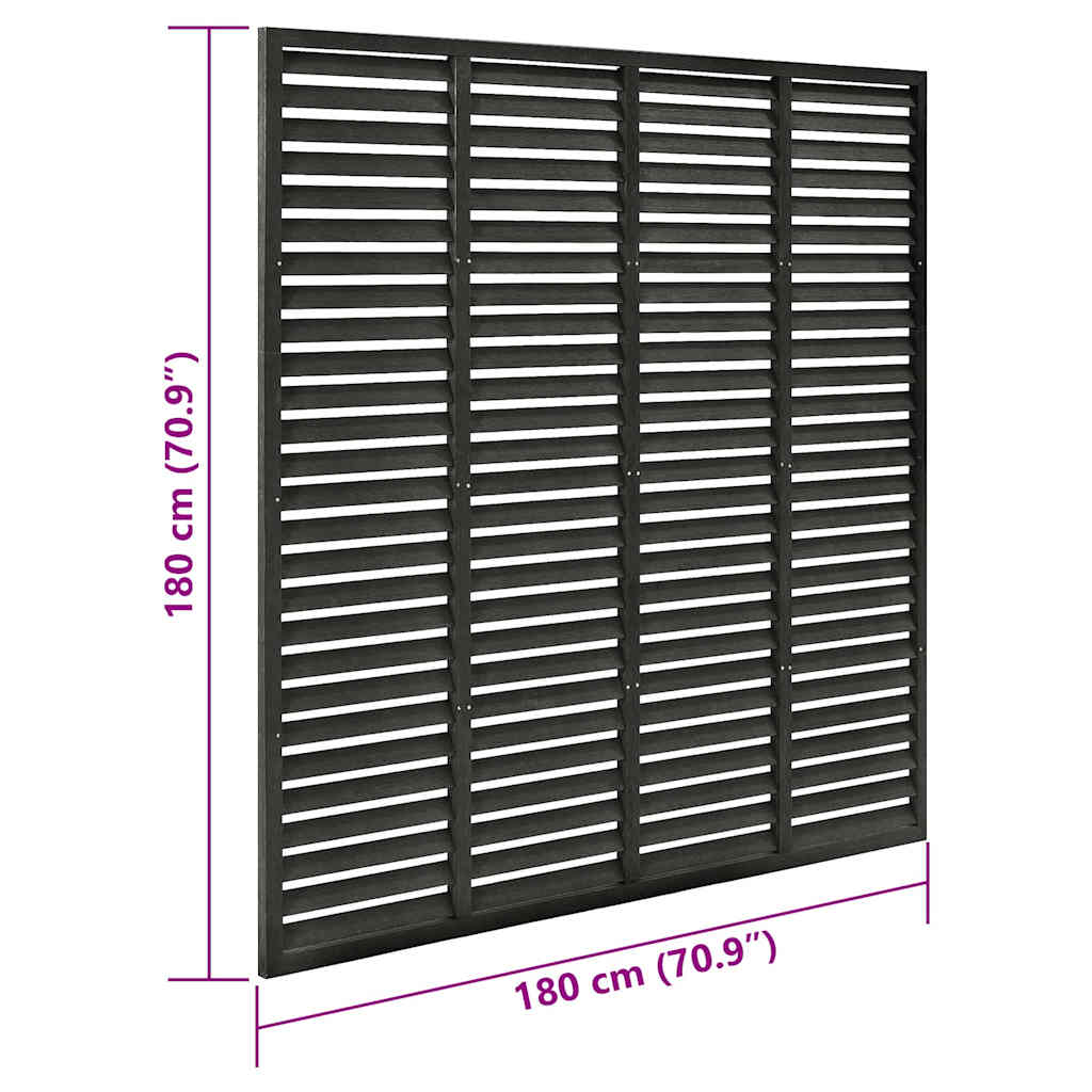 Louver Fence WPC 180x180 cm Dark Grey