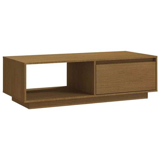 Coffee Table | Honey Brown | Solid Pinewood | Medium | Rectangular