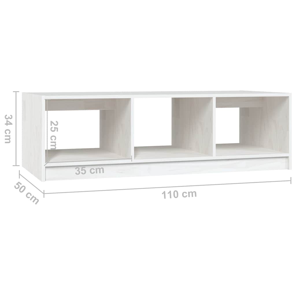 Coffee Table | White | Solid Pinewood | Sleek | Coffee Table