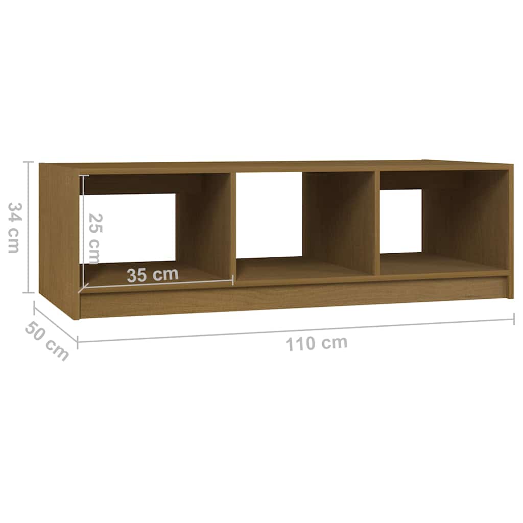 Coffee Table | Honey Brown | Solid Pinewood | Storage | Coffee Table