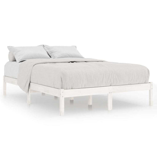 Bed Frame | White | Solid pinewood | Super King | Durable | Bed Frame