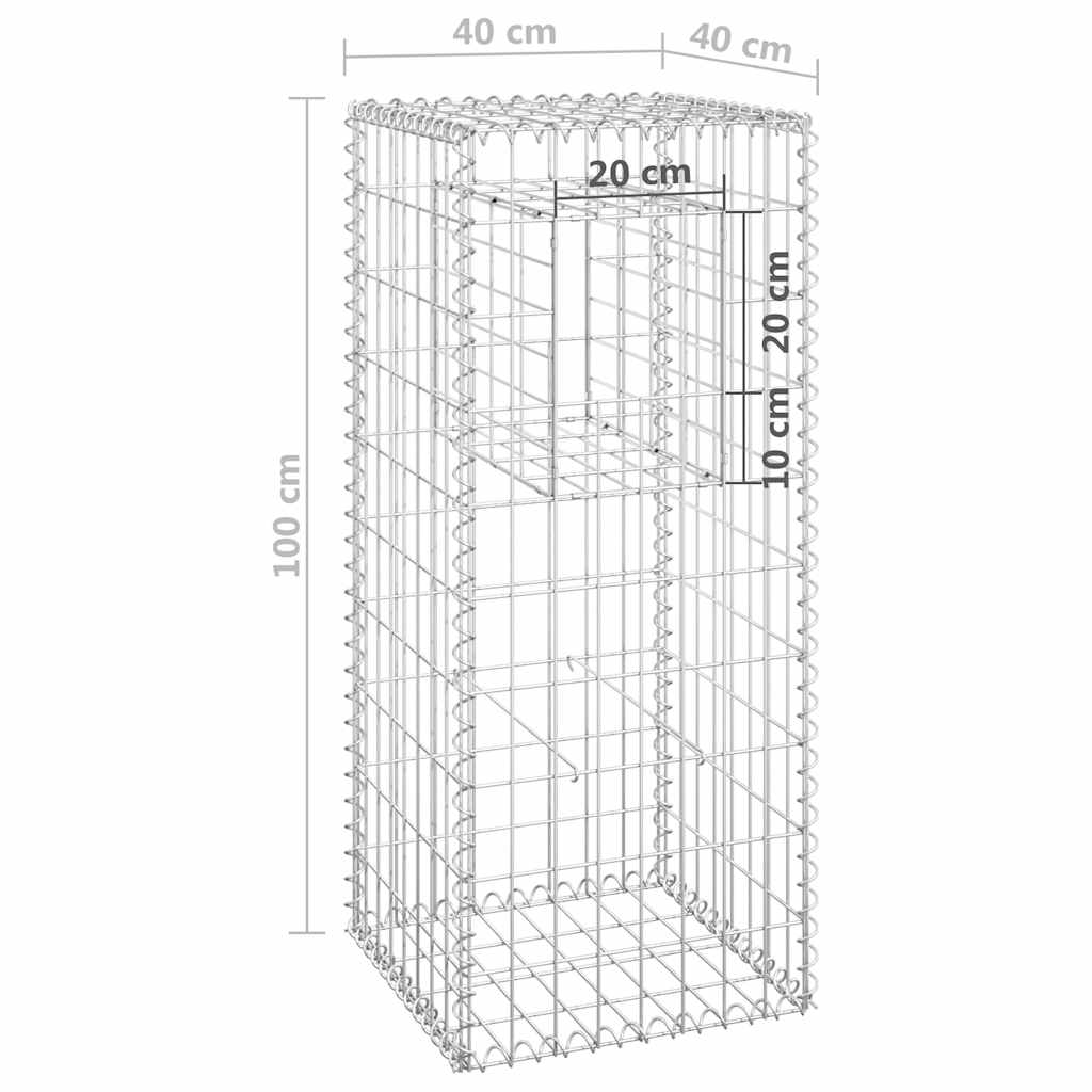 Gabion Basket Post 40x40x100 cm Iron