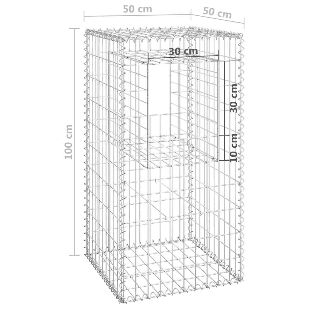 Gabion Basket Post 19.7"x19.7"x39.4" Iron
