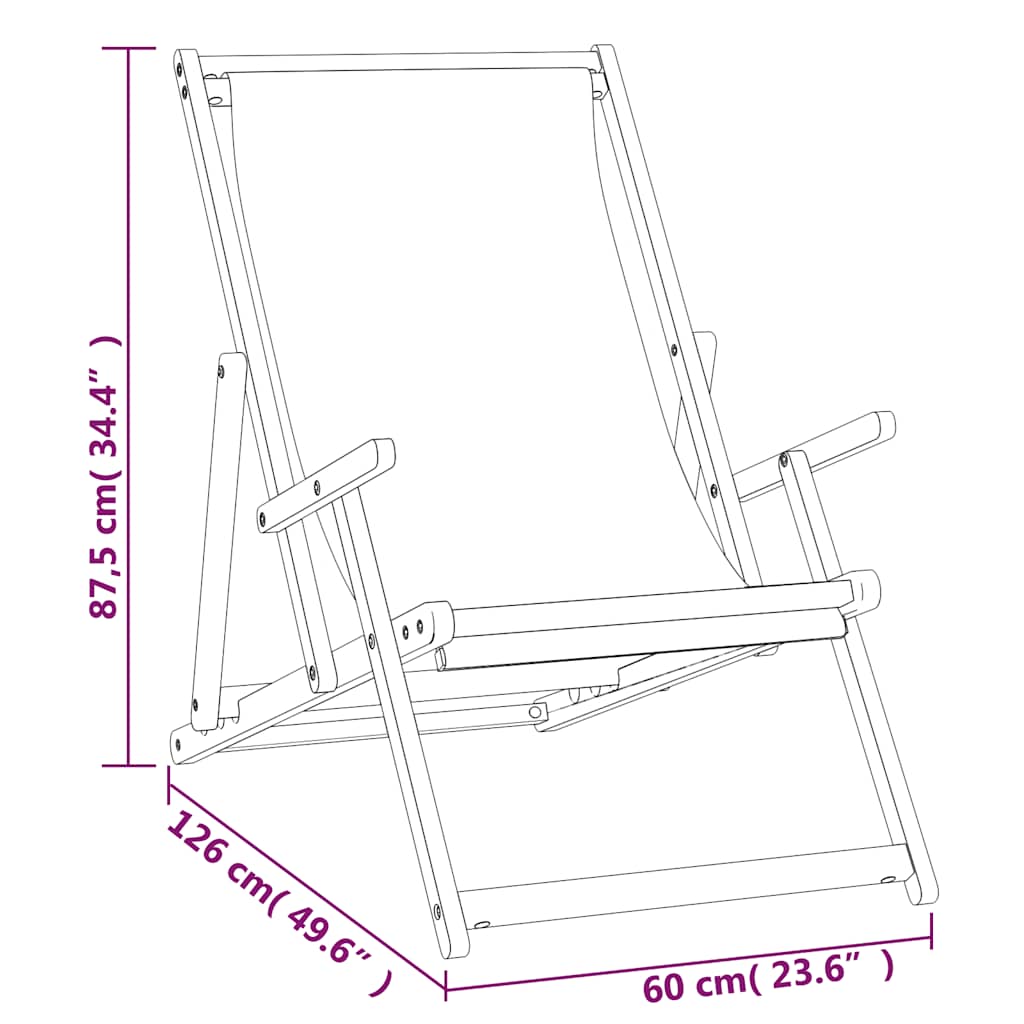 Folding Chair Solid Wood Teak Cream