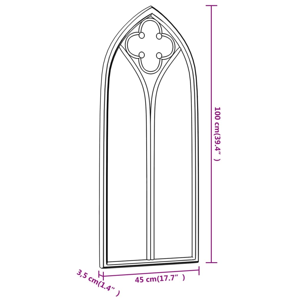 Garden Mirror | Sand | Iron, glass | 100x45 cm | Decorative Inlays