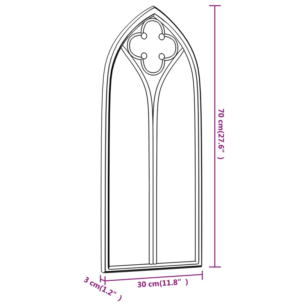 Garden Mirror | Sand | Iron, Glass | 70 x 30 cm | Decorative Inlays