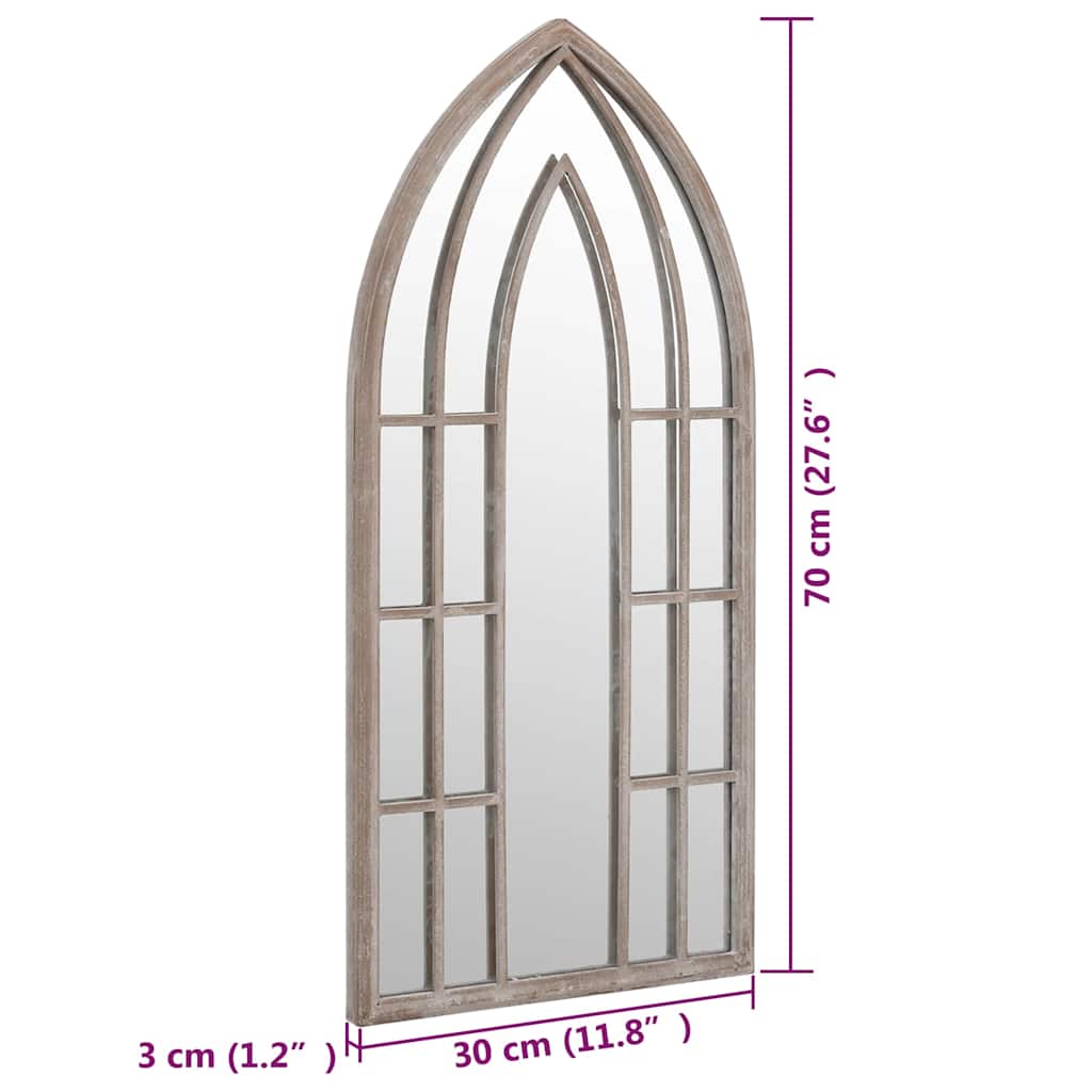 Garden Mirror Sand 70x30 cm Iron for Outdoor Use