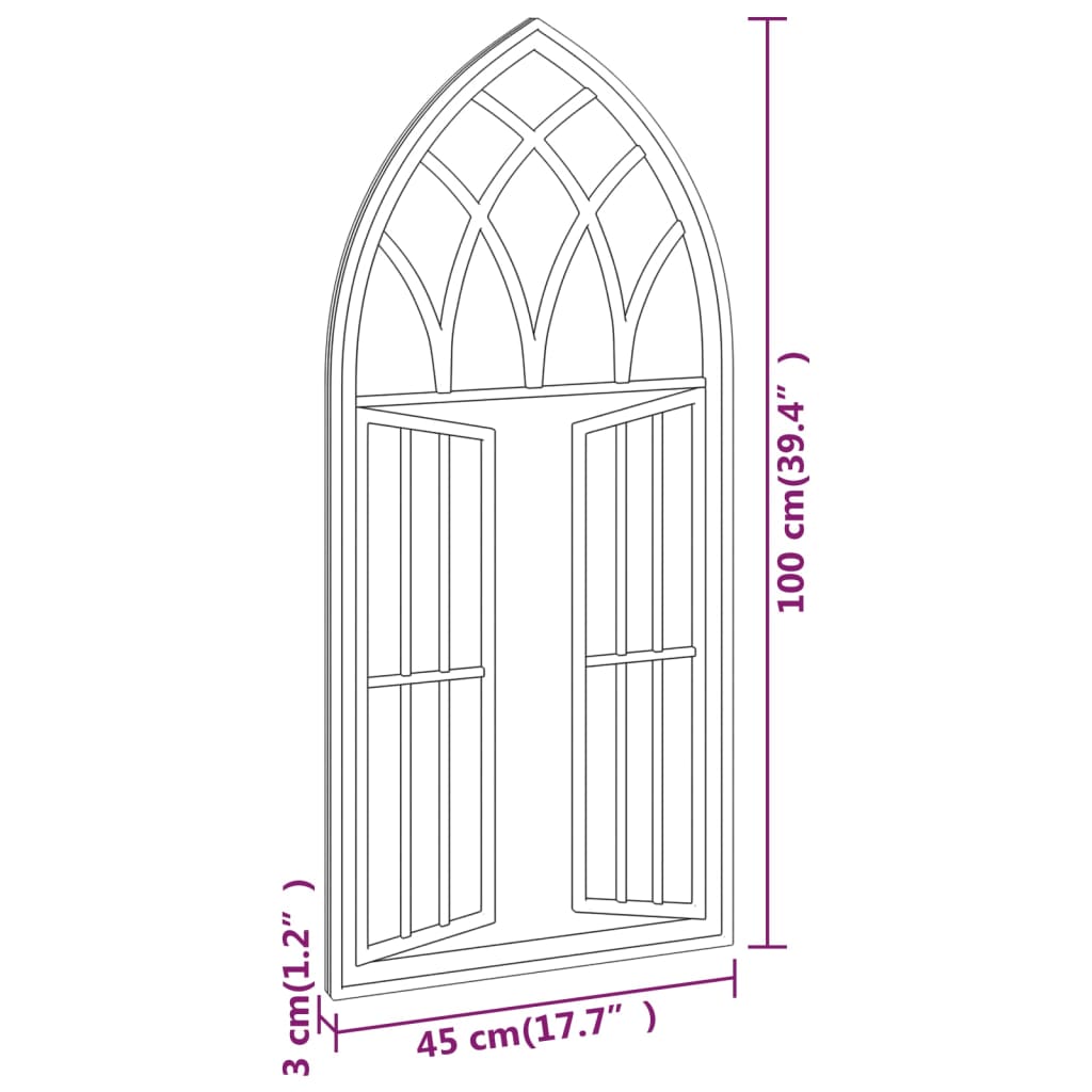 Garden Mirror | Sand | Iron, Glass | 100x45 cm | Mirror | Garden Mirror