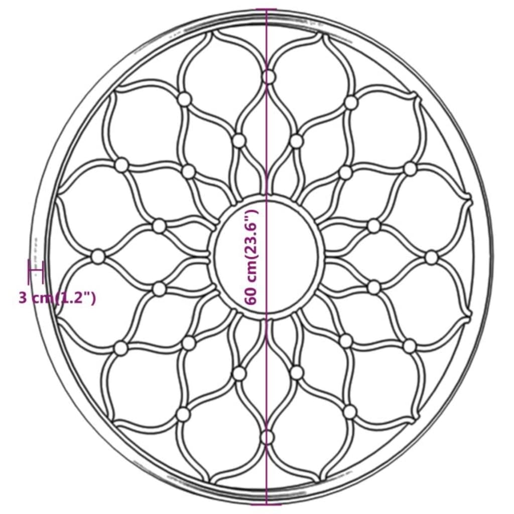 Round Garden Mirror | Sand | Iron, Glass | 60 cm diameter