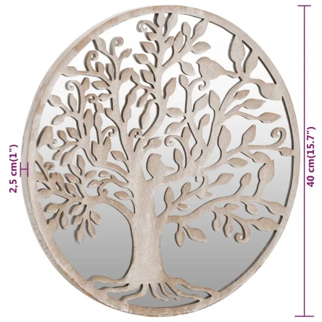 Round Garden Mirror | Sand | Iron, Glass | Medium | Decorative Inlays