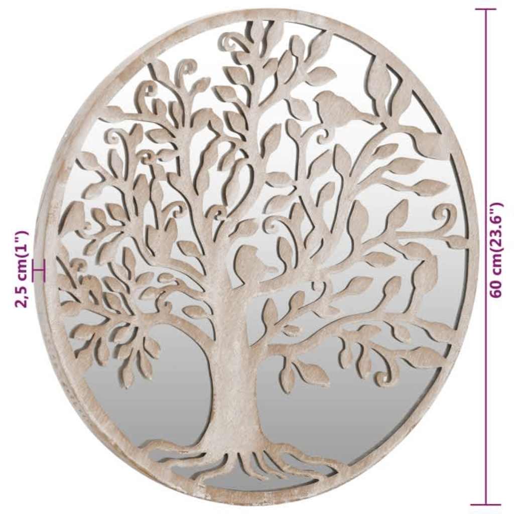 Round Garden Mirror | Sand | Iron, Glass | 60 cm diameter