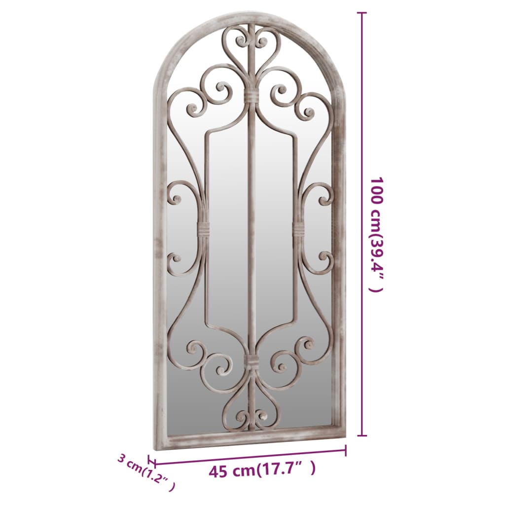 Garden Mirror | Sand | Iron, Glass | Medium | Decorative Inlays
