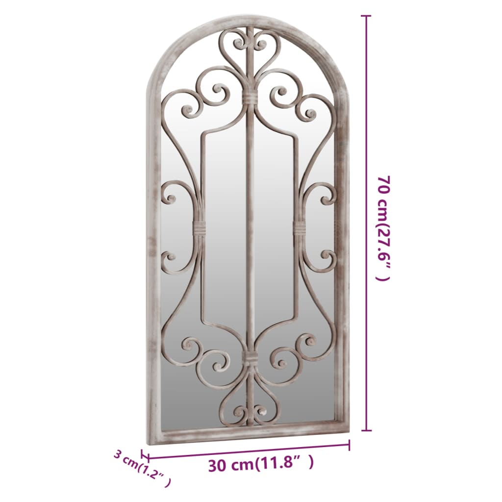 Garden Mirror | Sand | Iron, Glass | 70x30 cm | Decorative Inlays