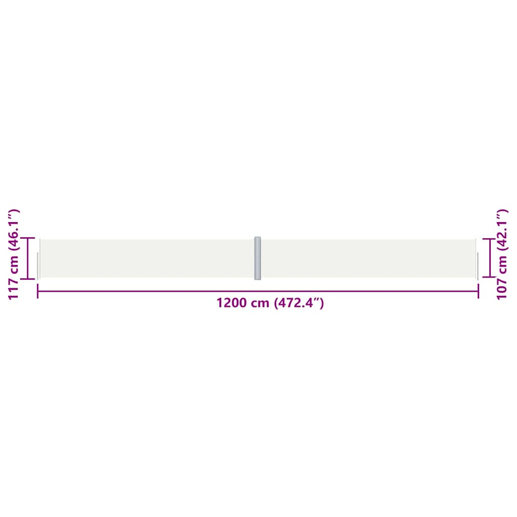 Side Awning | Cream | Polyester with PU coating, Steel, Aluminium | Large