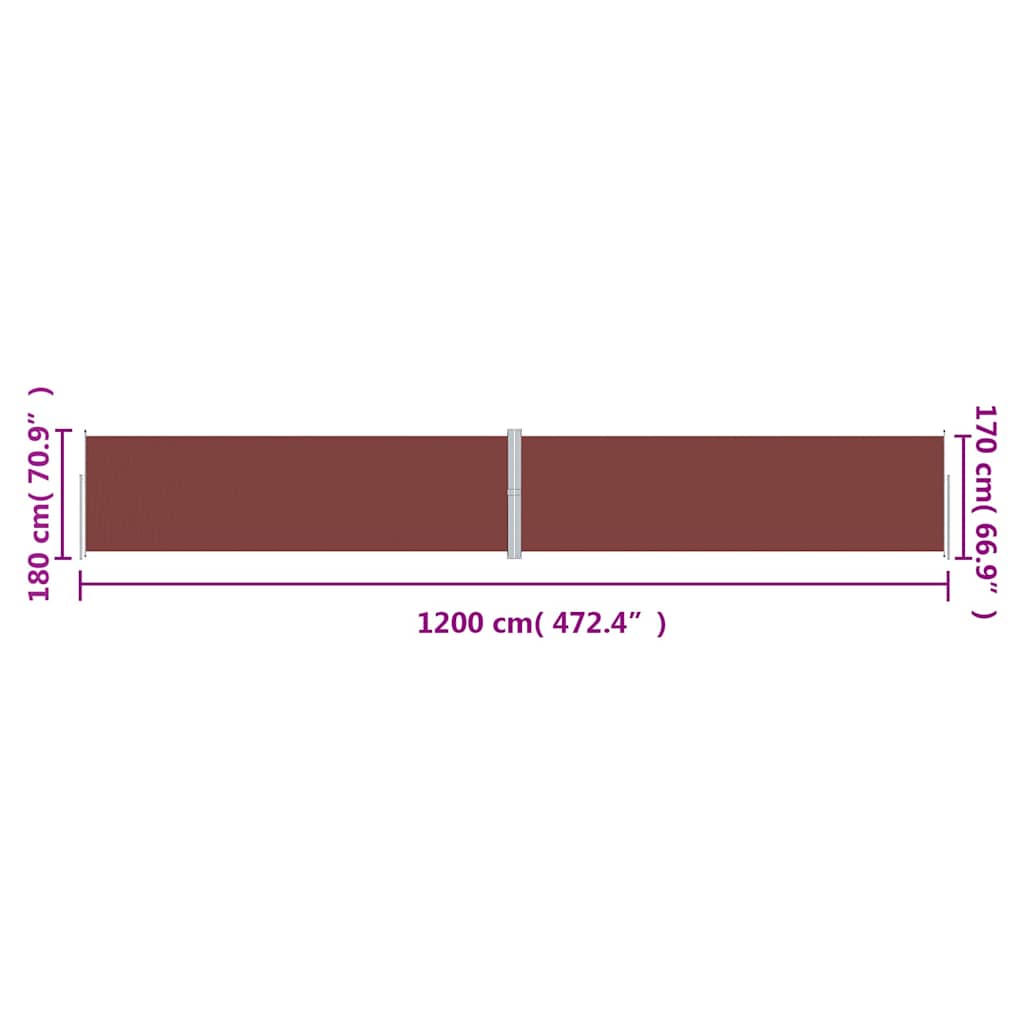 Side Awning | Brown | Fabric (100% polyester) with PU coating | 180 x