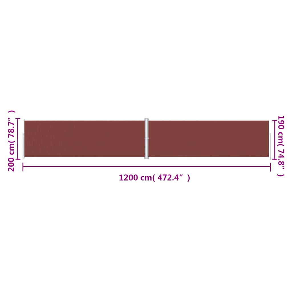 Side Awning | Brown | Polyester | Large | Retractable | Awnings