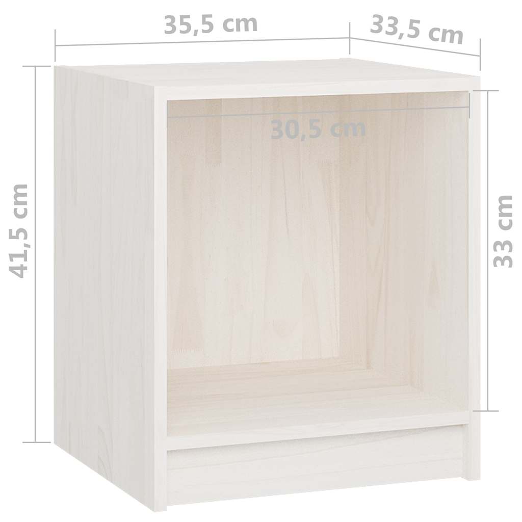 809922 vidaXL Bedside Cabinets 2 pcs White 35,5x33,5x41,5 cm Solid Wood Pine