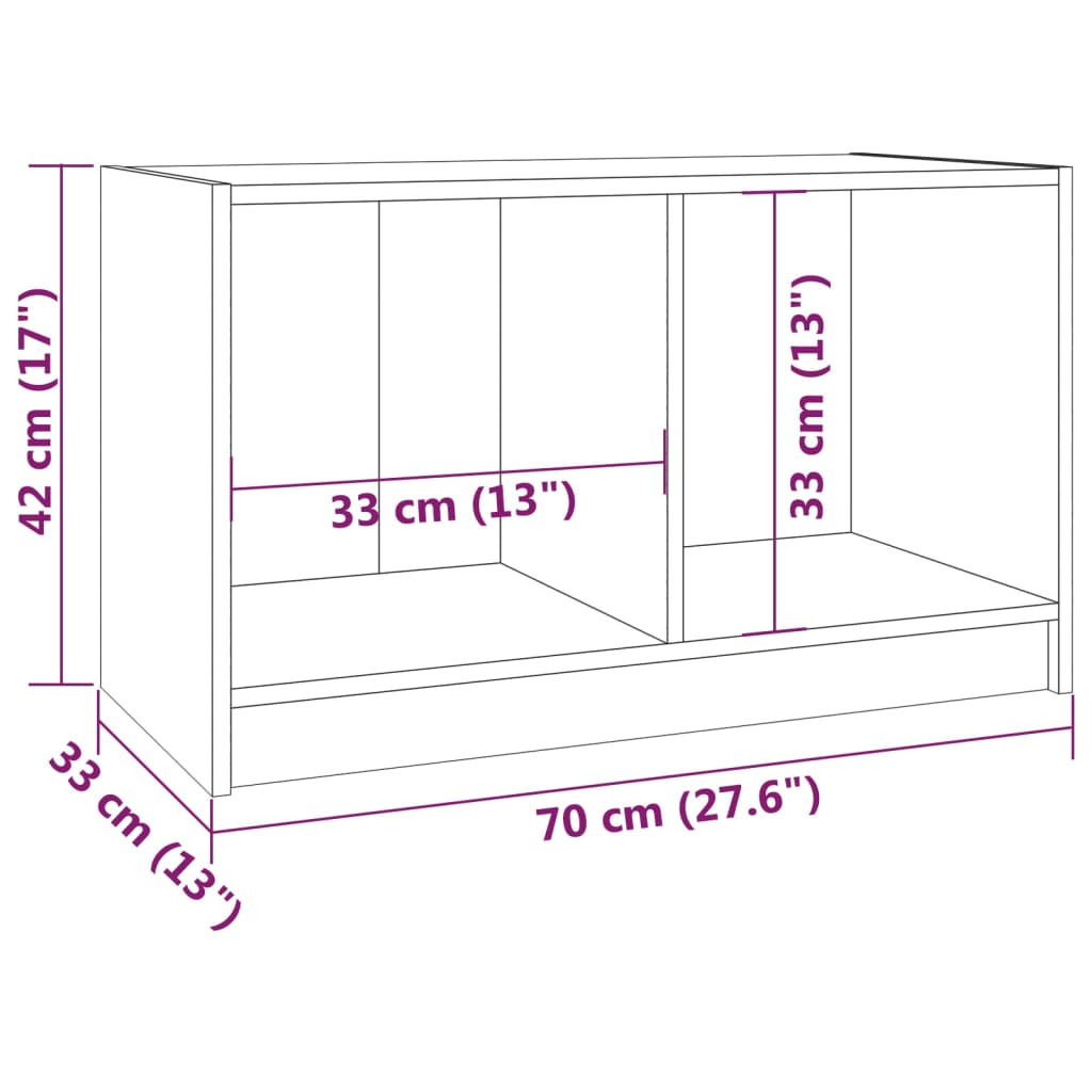 TV Stand | White | Solid pinewood | 70cm x 33cm x 42cm | TV Stand