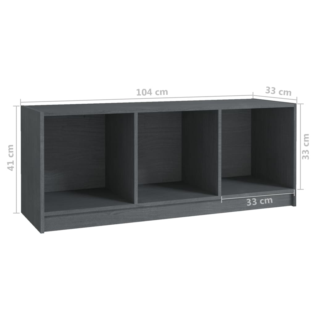 TV Cabinet | Grey | Solid Pinewood | Medium | TV Cabinet | Rectangular