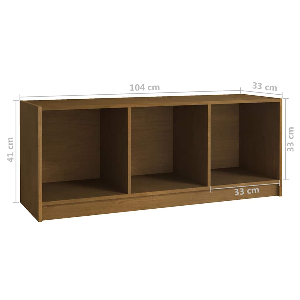 TV Cabinet | Honey Brown | Solid Pinewood | Medium | TV Cabinet