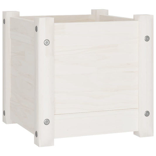 Planter | White | Solid pinewood | 31x31x31 cm | Planters | Planter