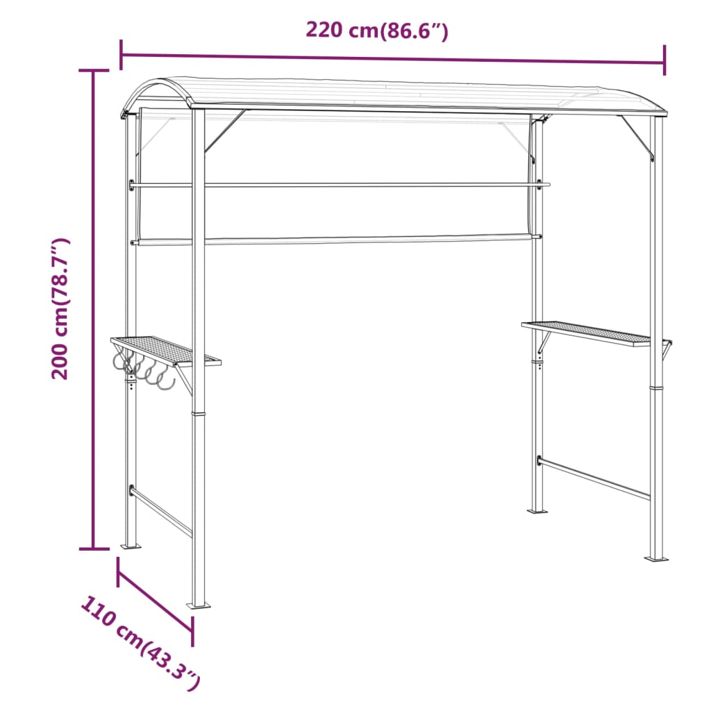 Gazebo | Cream | Polyester with PA coating, powder-coated metal