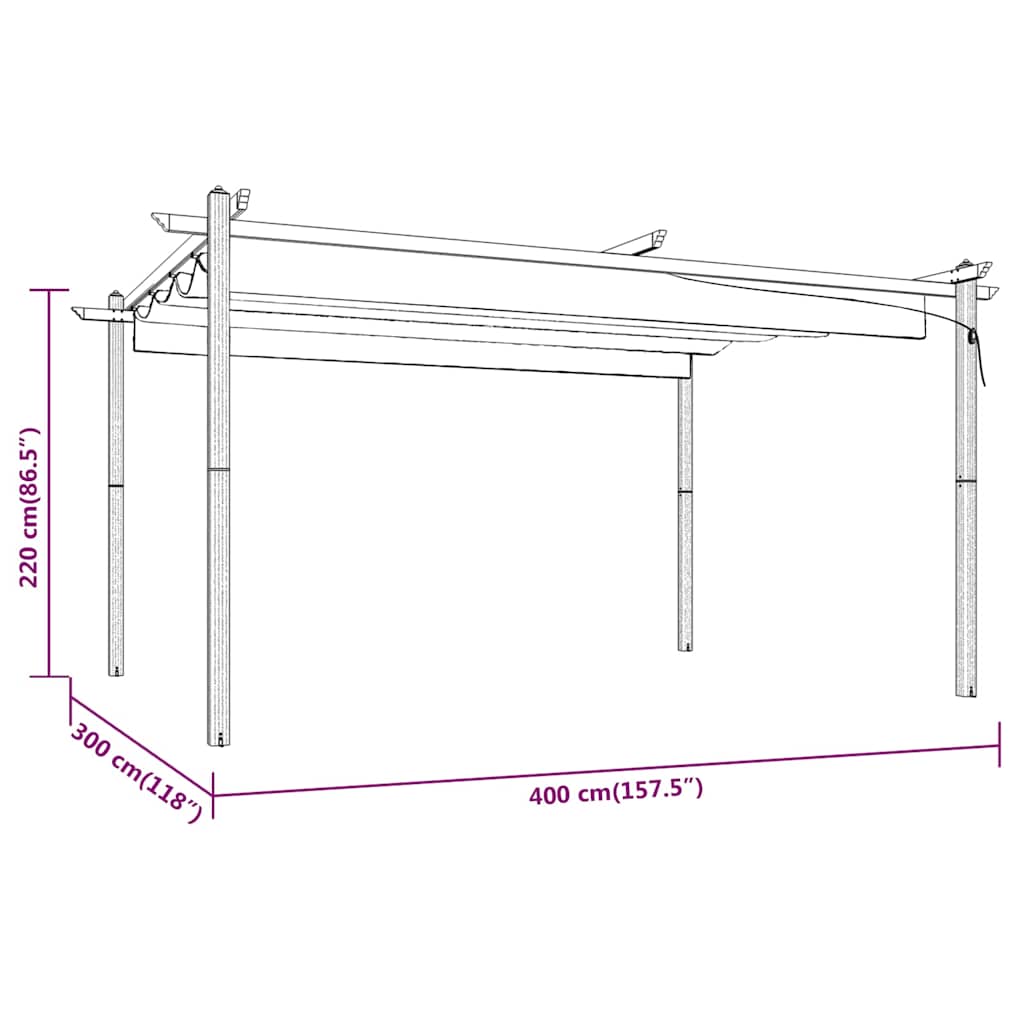Garden Gazebo | Anthracite | Powder-coated steel, PA-coated polyester