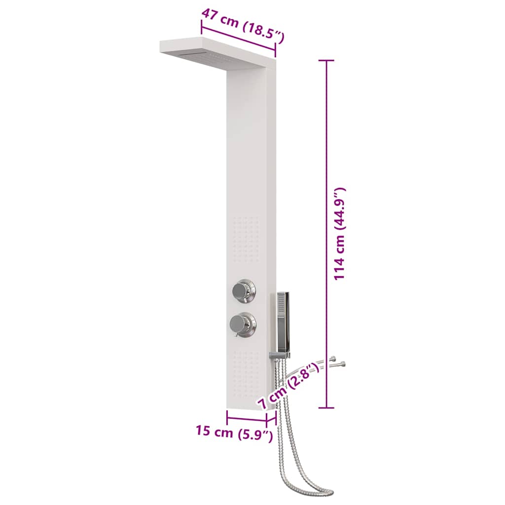 Shower Panel System Aluminium White
