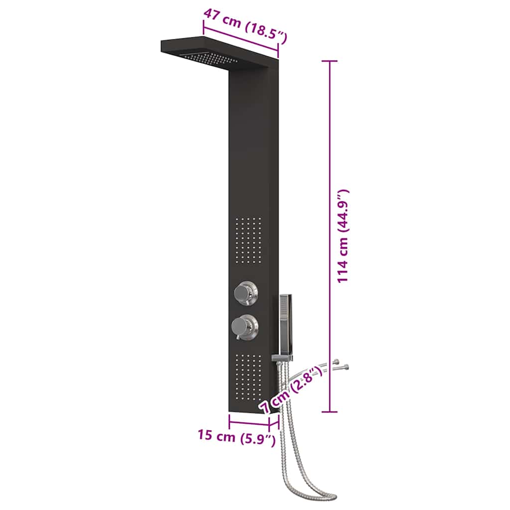 Shower Panel System Aluminium Black
