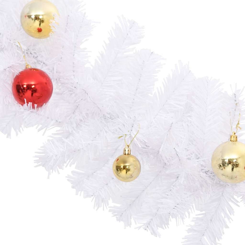 Christmas Garland | White | PVC | 10 m | Decorative Inlays