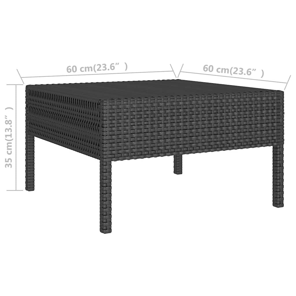 8 Piece Patio Lounge Set with Cushions Poly Rattan Brown