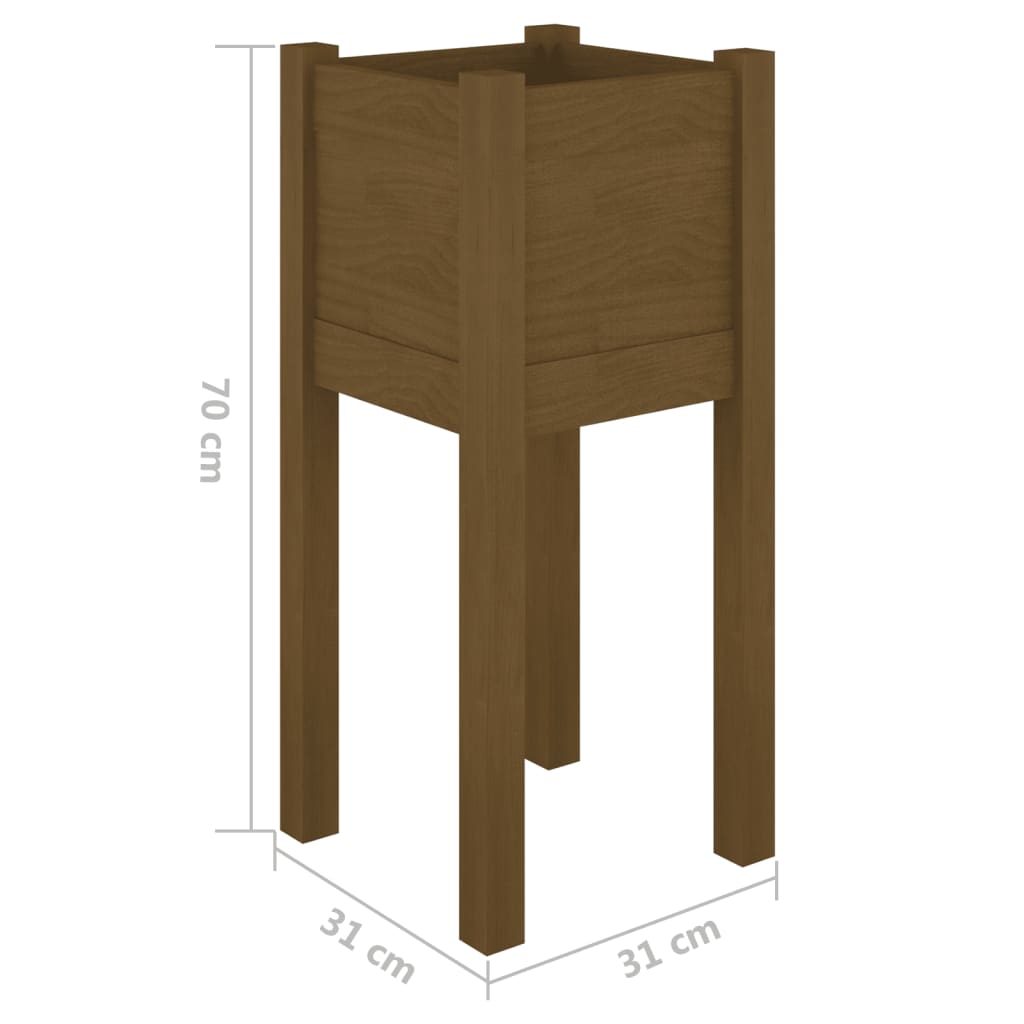 Planter | Set of 2 | Honey brown | Solid pinewood | Medium | Planters